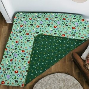 Little Sleepies Green and Multicolor Patterned Throw Blanket